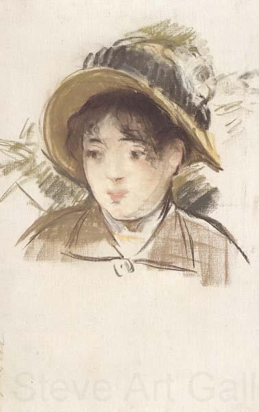 Edouard Manet Jeune fille en chapeau d'ete (mk40) Norge oil painting art
